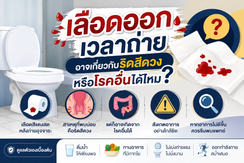 เลือดออกเวลาถ่าย อาจเกี่ยวกับริดสีดวงหรือโรคอื่นได้ไหม