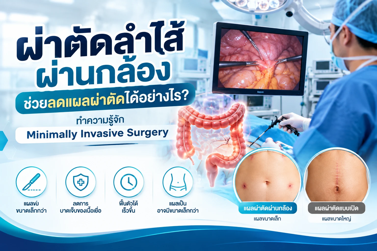 ผ่าตัดลำไส้ผ่านกล้องช่วยลดแผลผ่าตัดได้อย่างไร? ทำความรู้จัก Minimally Invasive Surgery